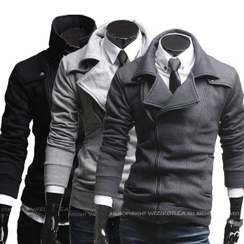 Men’s turndown Casual Slim Sweatshirts Hoodies Blazer Coat Jacket 