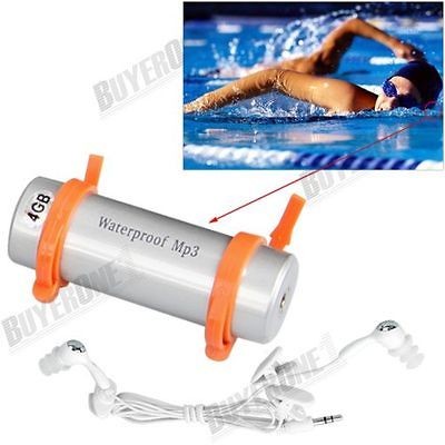 Silver LED Waterproof /FM Stereo Player 4GB Underwater