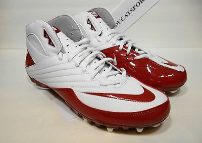 New Mens Nike Super Speed TD 3/4 Football Cleats White & Dark Red 