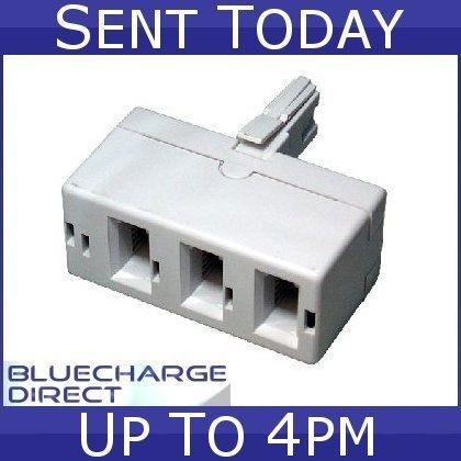 BT Telephone Phone Socket TRIPLE 3 way Adapter Splitter