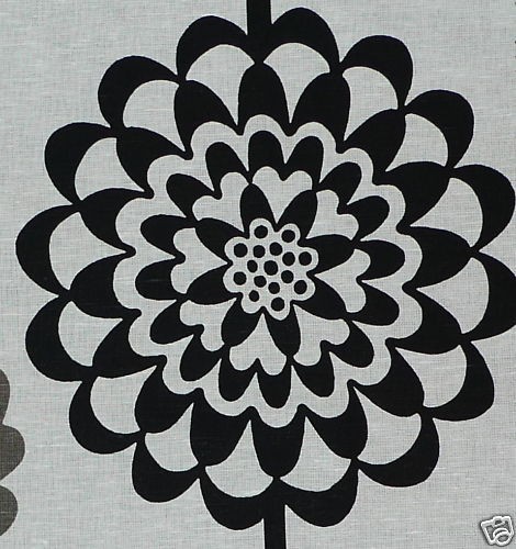 SWEDISH DESIGN Linen Cotton Floral Black Taupe White