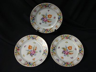 Vintage Schumann Empress Dresden Flowers China Salad/Dessert Plates 