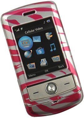 NEW PINK SILVER ZEBRA SKIN HARD COVER CASE FOR LG SHINE CU720 PHONE