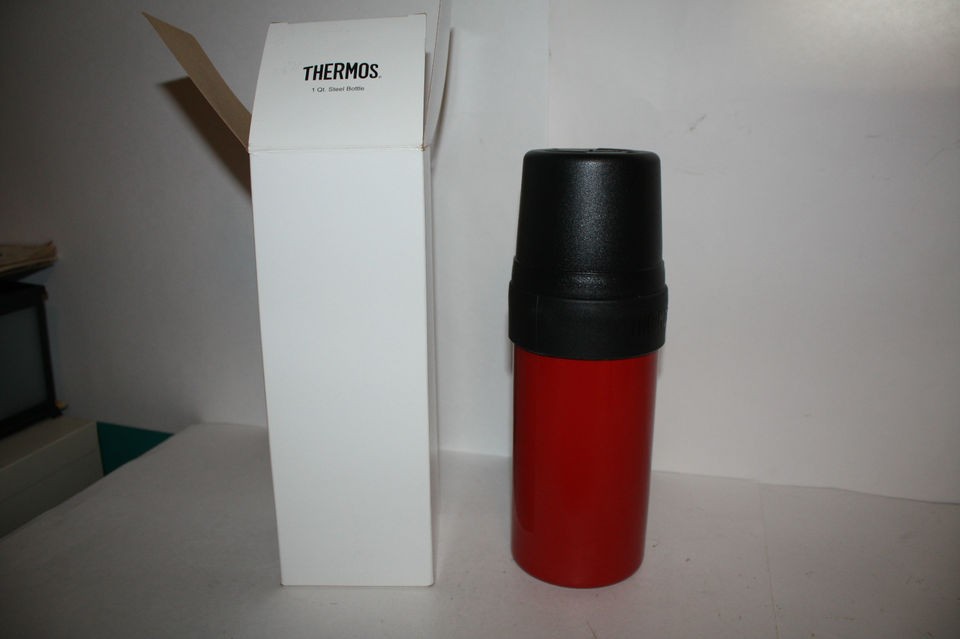 THERMOS BRAND STEEL OUTDOORS 1 QT. STEEL THERMOS ( NIB )