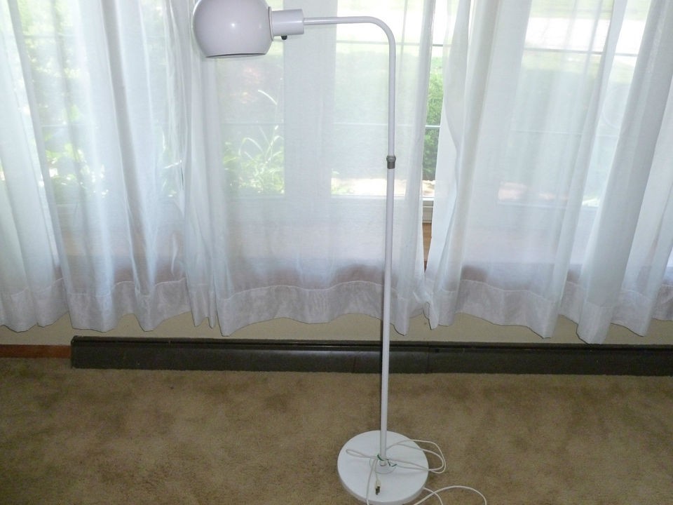   Eames Atomic Mid Century Modern White Orb Sphere Eyeball Floor Lamp