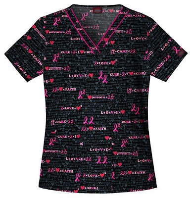 scrub tops breast cancer awareness