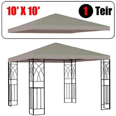 NEW 10x10 Beige Single Tier Canopy Patio Gazebo Replacement Top 