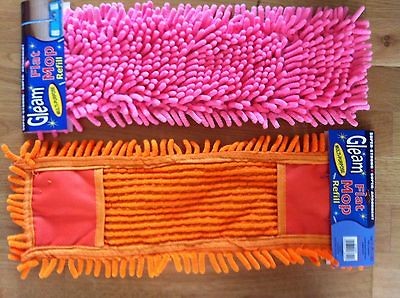 Flat Mop Refill, wood, laminate, tile, vinyl floor, new, pink, orange 