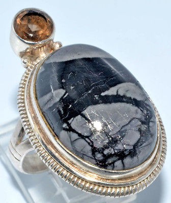   to Wear Orbis Black, Smoky topaz .925 Silver Ring size 7/M 66012