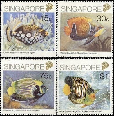 Tropical Fish Marine Life Stamps Singapore # 548 551 MNH