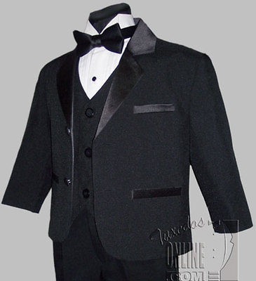 New Boys Tuxedo BLACK Childrens Tuxedos Size 10