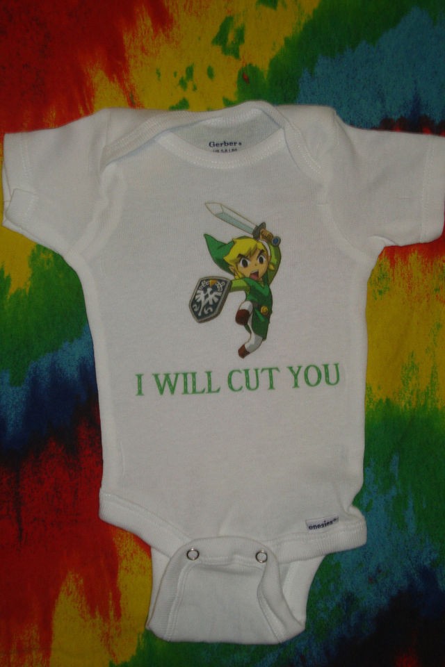 Link I will cute you onesie bodysuit    The Legend of Zelda onsie 