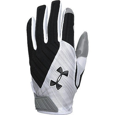 NIP Mens Under Armour Fierce III Football Gloves Black / Steel XXL 