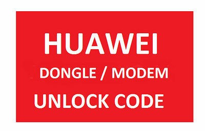 Huawei Dongle / Modem Unlock Code   inc E3131 E372 E637 & More