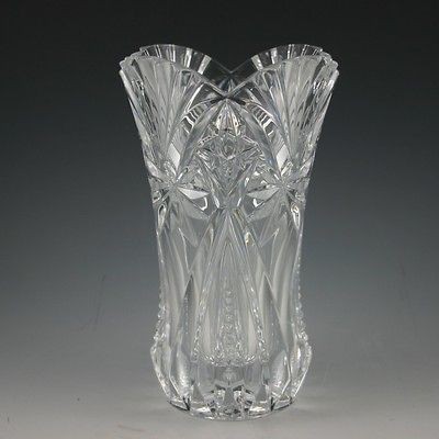   CRISTAL CRIS DARQUE J.G. DURAND CRYSTAL FLOWER VASE CUT STAR ARCH FAN