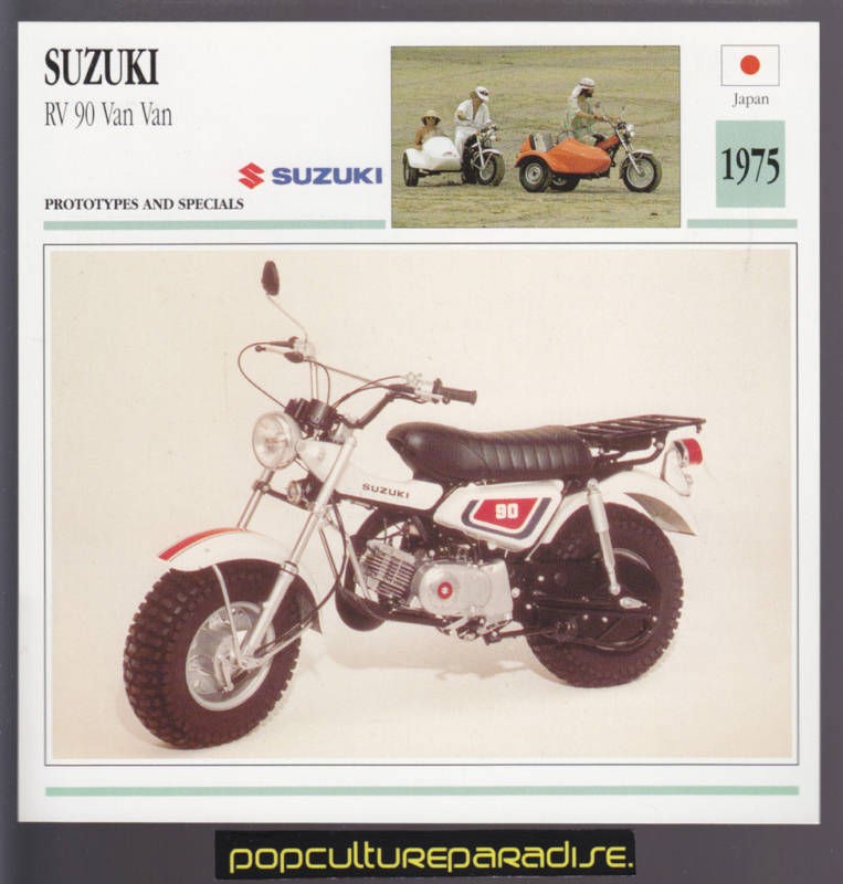 1975 SUZUKI RV 90 Van Van Dirt Bike w/Roca Sidecar CARD