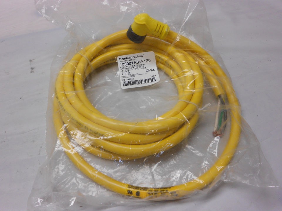   103001A01F120 3P Female 90 degree 12 16/3 AWG PVC Cord NEW