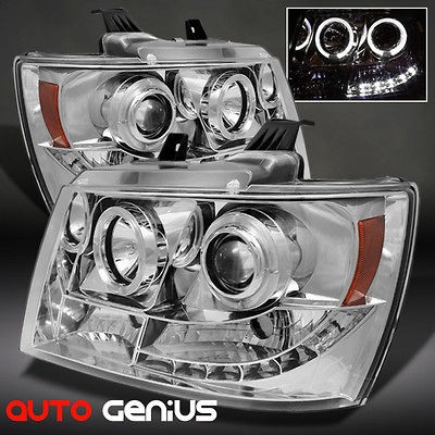 07 13 AVALANCHE/SUBU​RBAN/TAHOE CHROME HALO PROJECTOR HEADLIGHTS w 