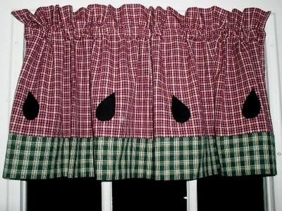 Primitive Watermelon Door Valance*43 Country Curtain