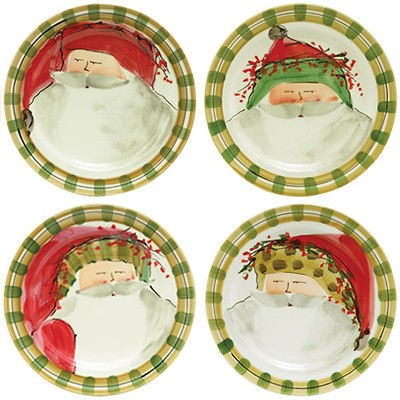 Vietri Old St Nick Assorted Dinner Plates Set of 4 No Tax