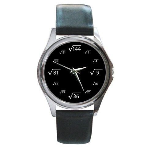 SQUARE ROOT Watch   Silver/Black/W​hite   Math Teacher Wristwatch