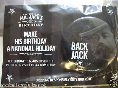 JACK DANIELS WHISKEY   BACK JACK BIRTHDAY   2 PIN NEW