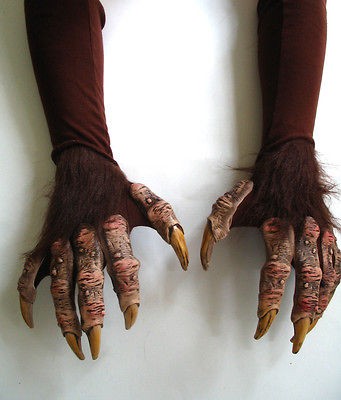 Werewolf Beast Monster Demon Claws Hands Scary Adult Halloween Costume 