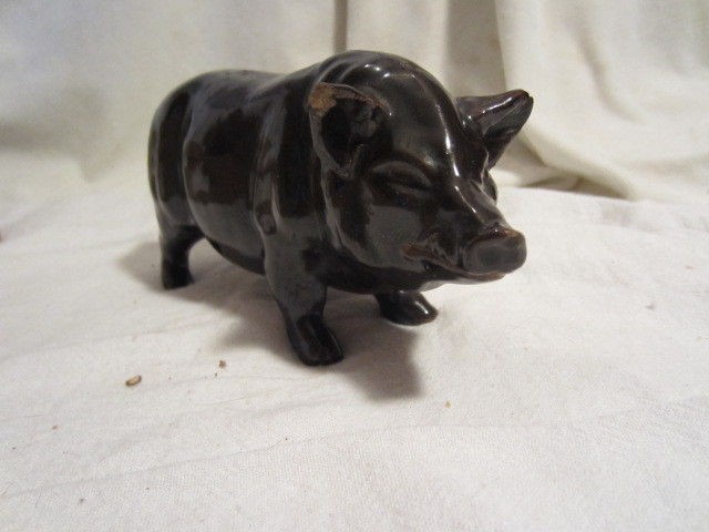 OLD STONEWARE PIG MONMOUTH RED WING MACOMB WHITEHALL