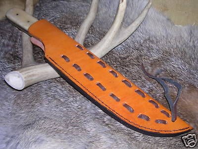   BONE Santa Fe WESTERN STYLE HUNTING BOWIE KNIFE W/ SHEATH CASE NR