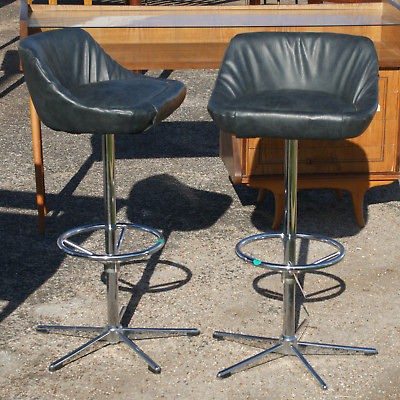 Vintage Bar Counter Stools Arne Jacobsen Style Base