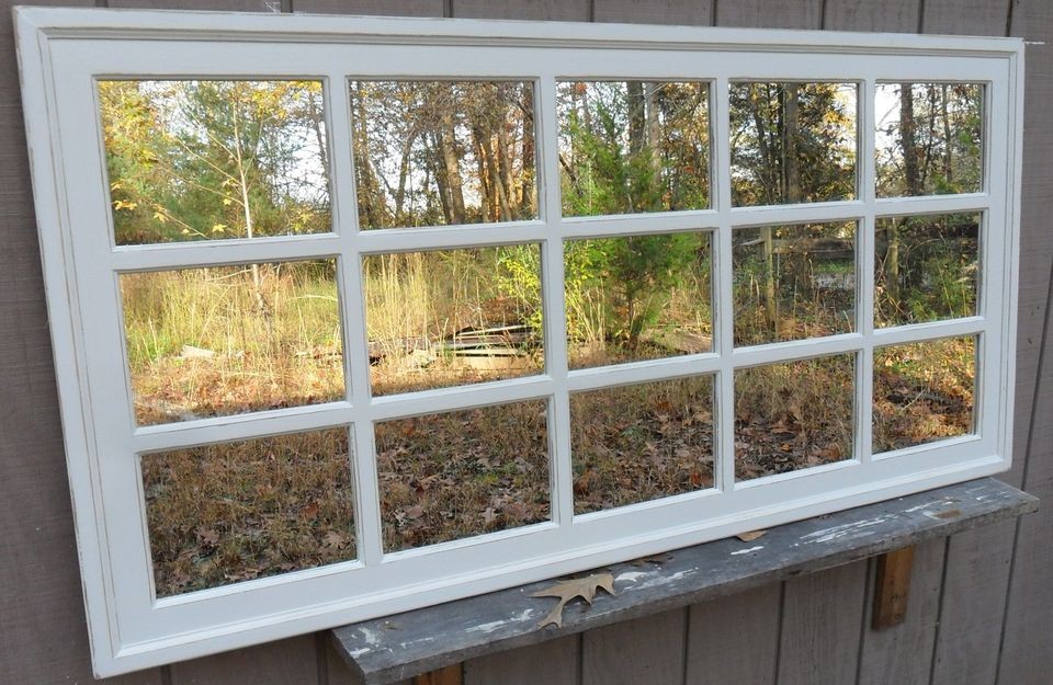 Mantel Window pane rectangular mirror 60 x 30 cottage FREE 