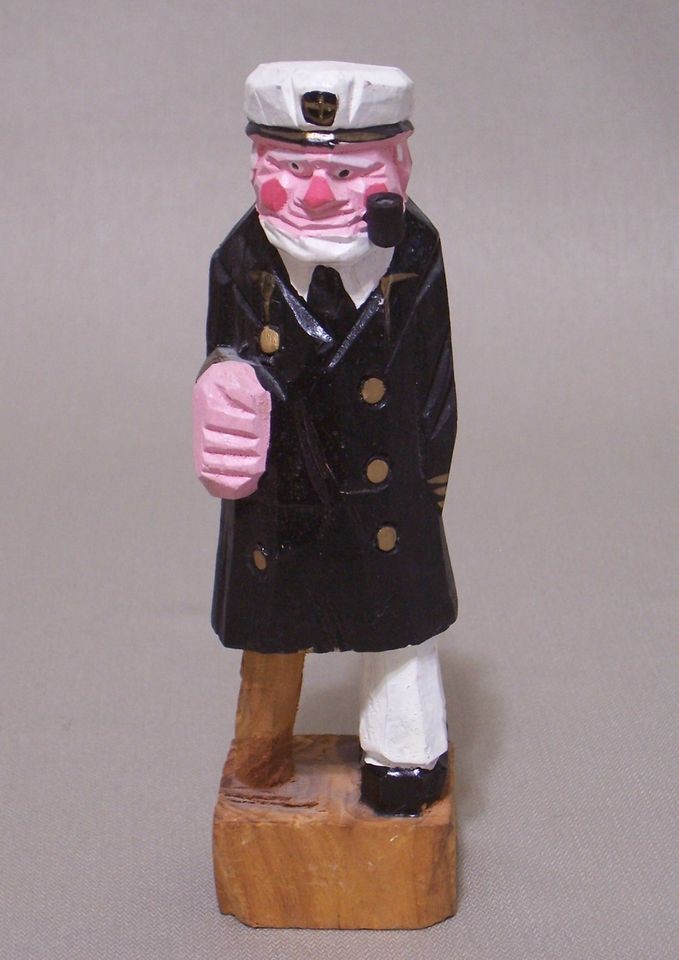   with Peg Leg Carved Wooden Figurine Nanco Decorative Wood Figure