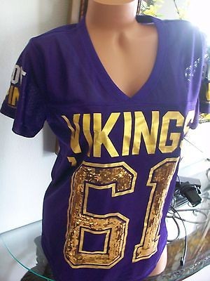   secret BLING VIKINGS NFL FOOTBALL NWT LIMITED EDITION JERSEY MEDIUM