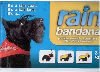dog RAINCOAT blue ​medium with hide a way bandanna