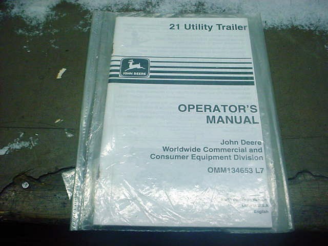 JOHN DEERE 21 UTILITY TRAILER OWNERS MANUAL LAWN CART