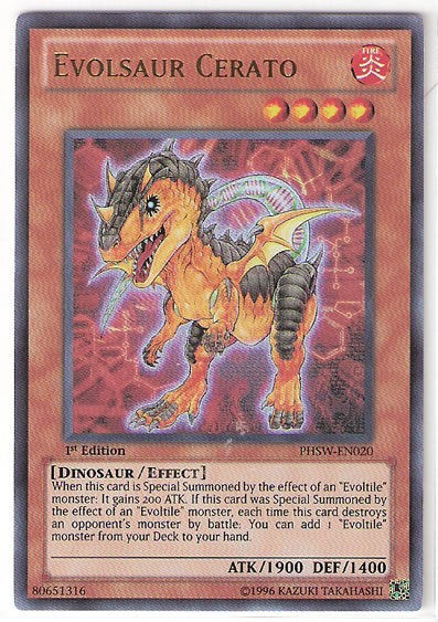 Yu Gi Oh FOIL Evolsaur Cerato PHSW EN020 1st NM/M RARE