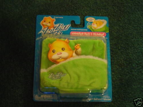 ZHU ZHU PETS HAMSTER BED & BLANKET GREEN, NEW SEALED