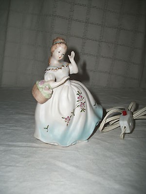 Ardalt Japan porcelain lady w/flowers night light