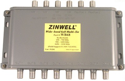 NEW DirecTV Zinwell 6X8 Multi Switch Wide Band Satellite Ka/Ku WB68 