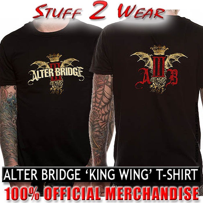 ALTER BRIDGE MENS T  SHIRT  KING WING  BLACK S M L XL OFFICIAL NEW