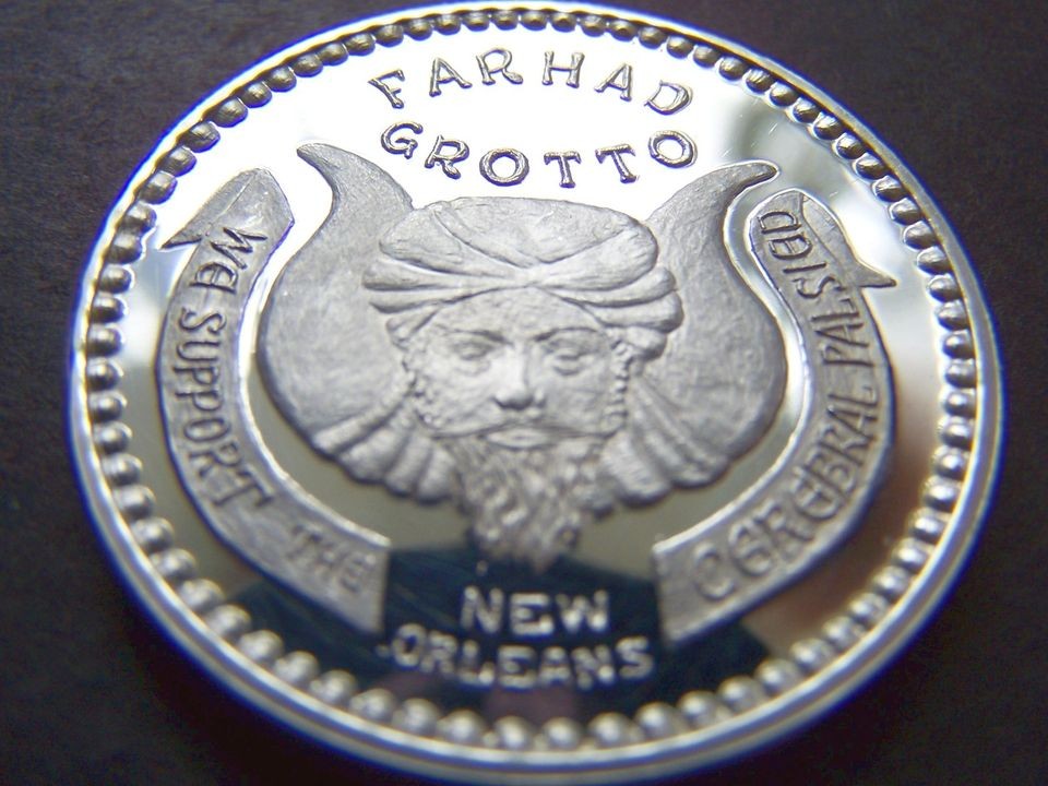 1970 Farhad Grotto Fine Silver Mardi Gras Doubloon