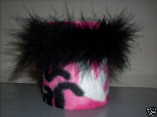 PINK BLACK WHITE GIRLY CAMO KOOZIE KOOLIE BEER HOLDER