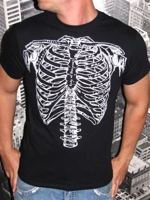 NEW VTG HUMAN ANATOMY BONES RIB CAGE SKELETON T SHIRT M