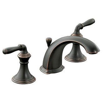 Kohler K 394 4 2BZ Widespread Double Handle Bathroom Faucet (AW) 6012 