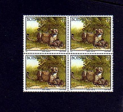 BOTSWANA   1992   CHEETAH   WILD CAT   MINT BLOCK OF 4