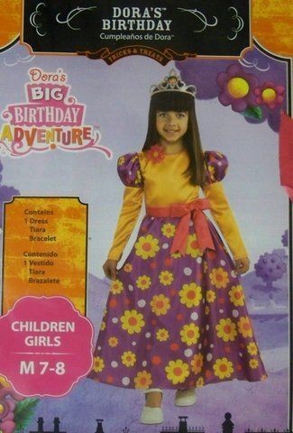   Girls DORA THE EXPLORER DORAS BIRTHDAY ADVENTURE Costume S 4 6X