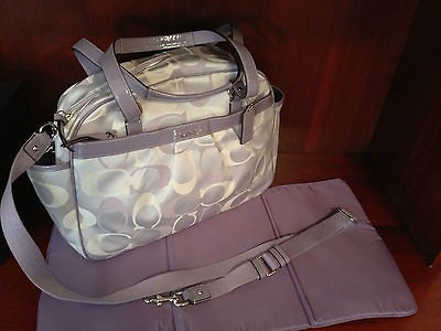 NEW Coach Addison 3 Color Lilac/Silver Baby Diaper Bag F18376 MFSRP $ 
