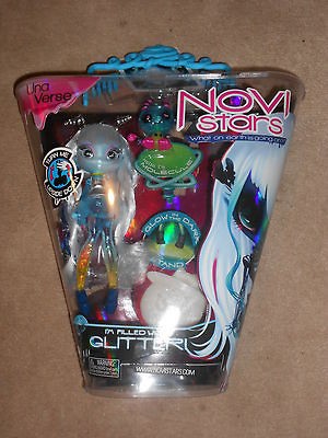 NEW, NOVI STARS DOLL, UNA VERSE + PET MOLECULE, FILLED WITH GLITTER 