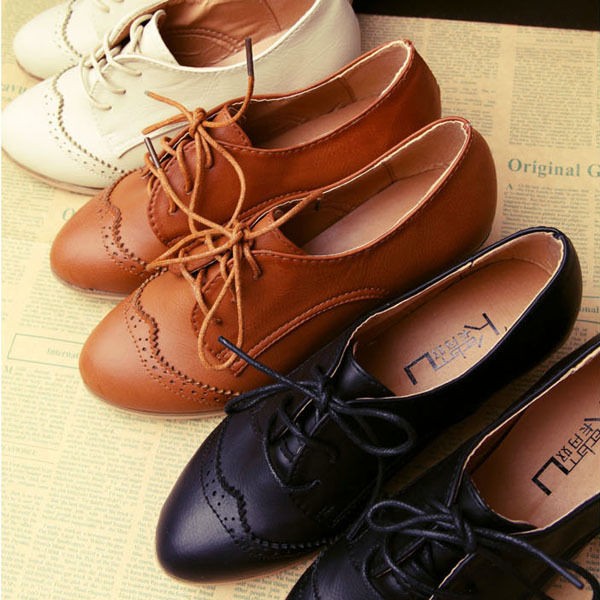   Classics Women Shoes Lace Up Dress Oxfords Low Heels shoes Multi