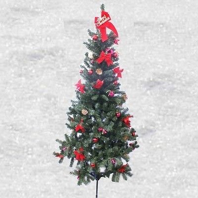   Indoor Pre decorated w/ 16 Bows Bells Balls Christmas Tree & Stand